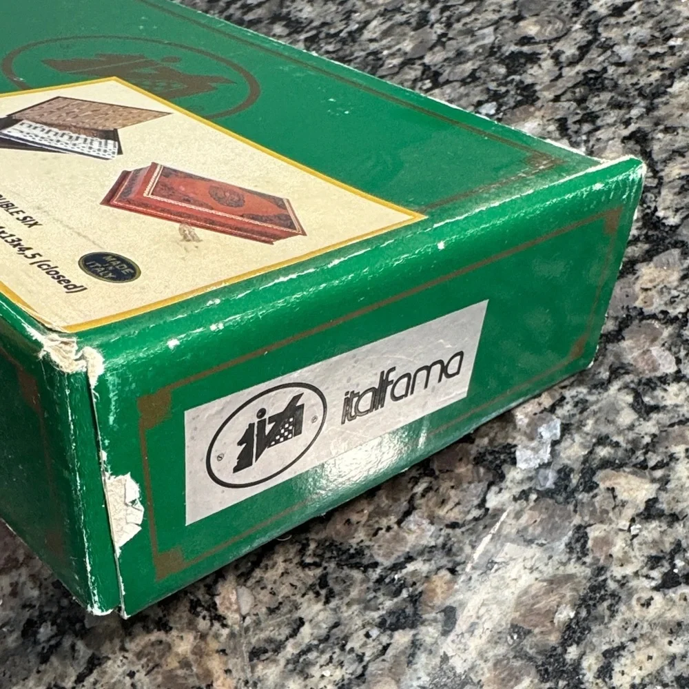 Italfama leatherette double Domino Set made in Italy - Picture 2 of 16